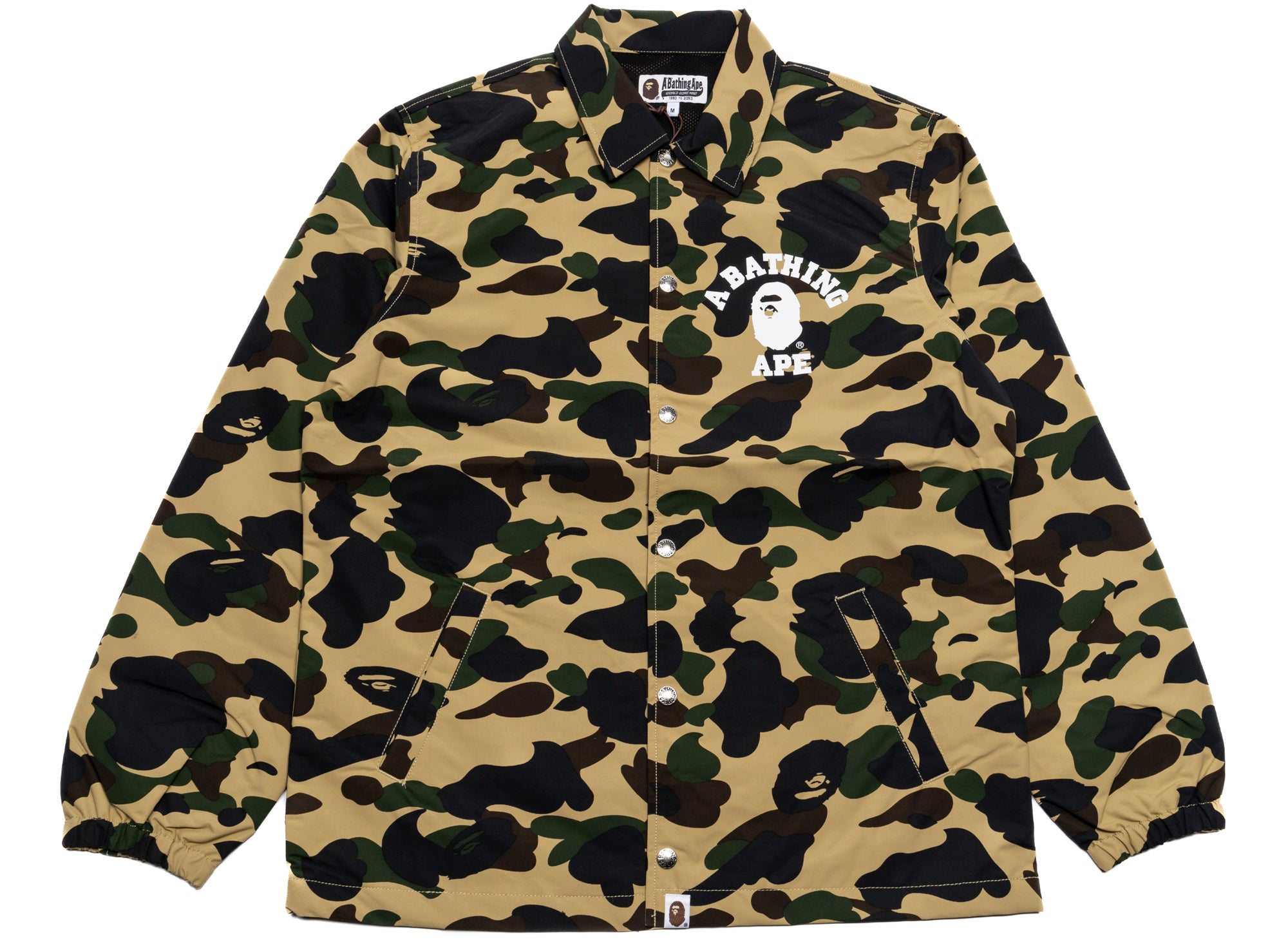 A Bathing Ape 1st Camo Nylon Tussah Coach Jacket in Yellow