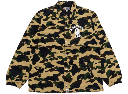 A Bathing Ape 1st Camo Nylon Tussah Coach Jacket in Yellow