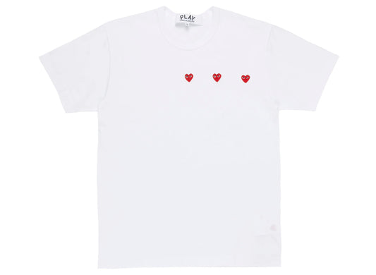 Comme des Garçons Play Triple Heart Tee in White