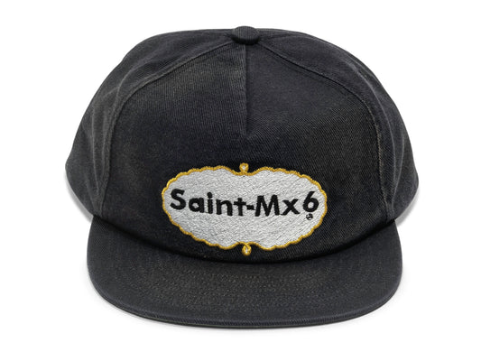 Saint Michael Eat Me 5 Panel Cap in Black