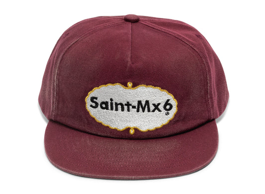 Saint Michael Eat Me 5 Panel Cap in Burgundy
