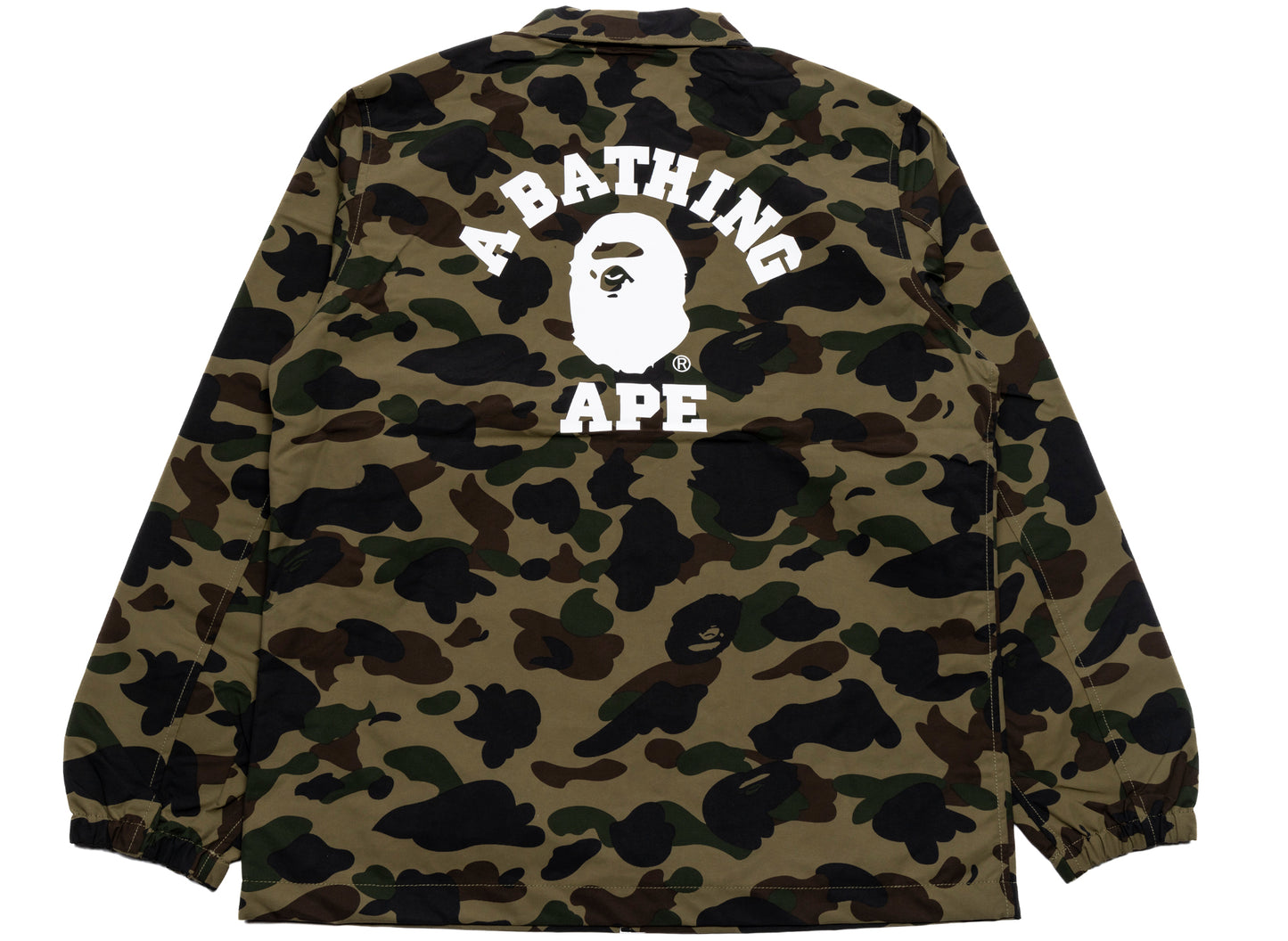 A Bathing Ape 1st Camo Nylon Tussah Coach Jacket in Green