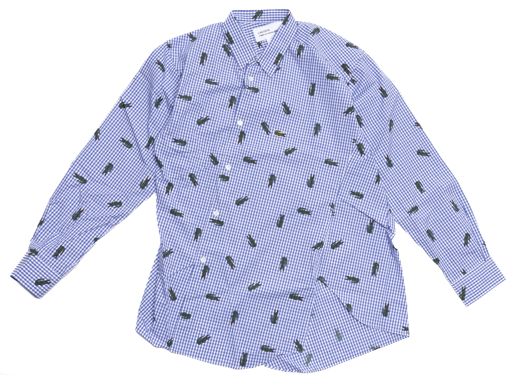 Comme des Garons SHIRT x Lacoste All Over Print Slanted Button-Up XL Comme des Garons SHIRT x Lacoste All Over Print Slanted Button-Up XL