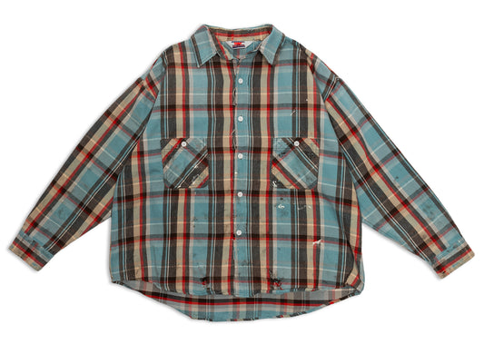 Saint Michael Flannel Shirt in Blue