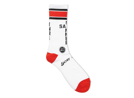 Saint Michael Saint Sinner Socks in Red