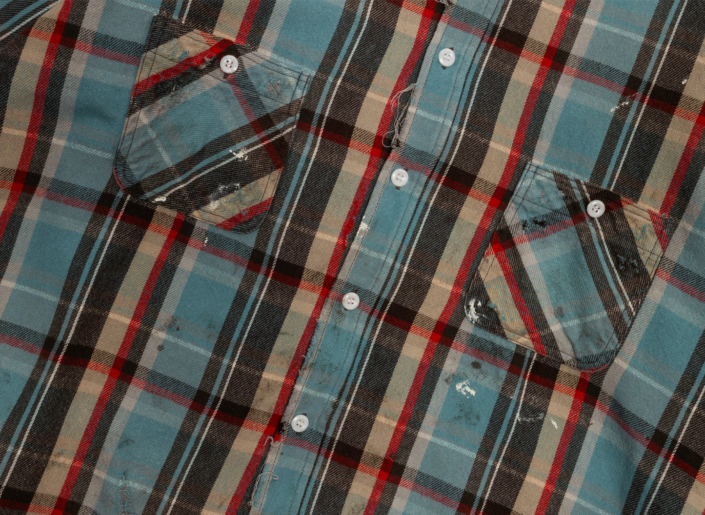 Saint Michael Flannel Shirt in Blue