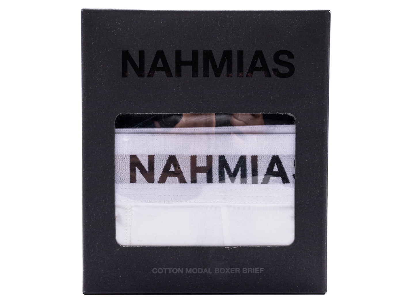 Nahmias Core Boxer Brief in White, men's boxer brief underwear, view 3