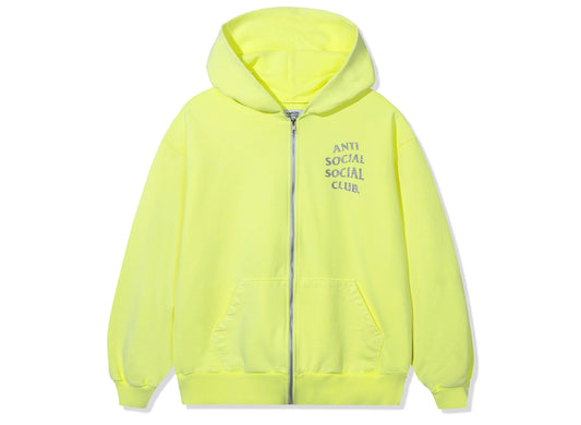 Anti Social Social Club Mind Game Glitter Hoodie in Neon Yellow