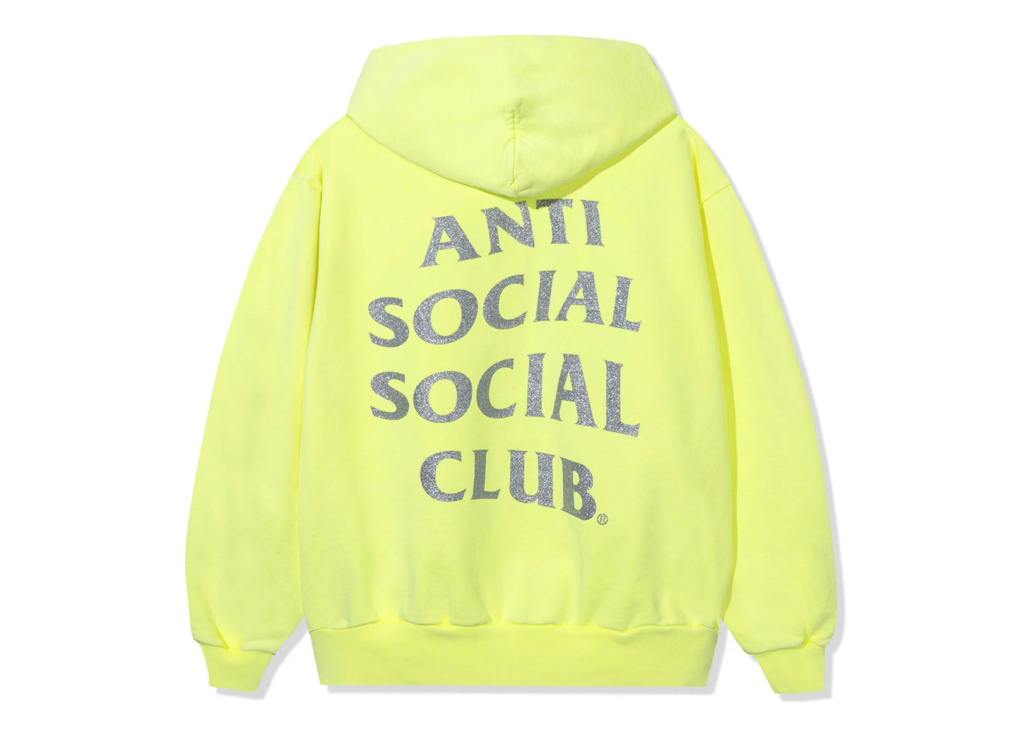 Anti Social Social Club Mind Game Glitter Hoodie in Neon Yellow