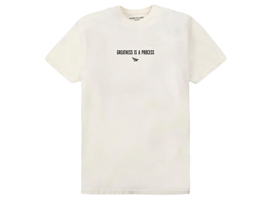 Paper Planes Greatness Is A Process Tee in Eggshell
