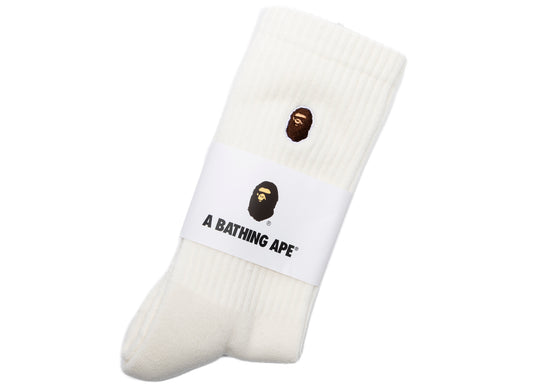 A Bathing Ape Ape Head One Point Socks in White