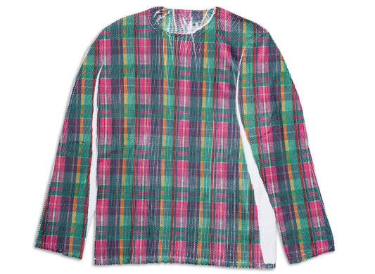 Comme des Garçons SHIRT Print Knit Sweater in Plaid