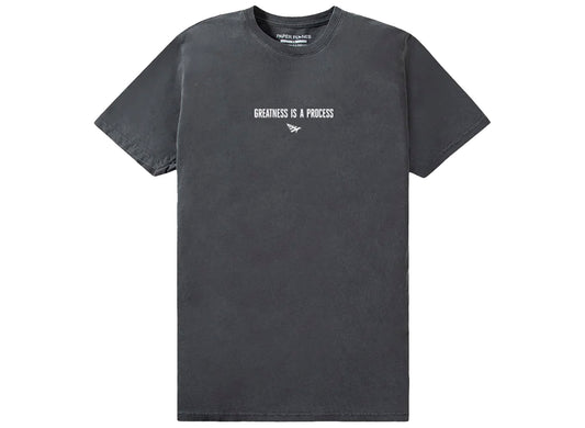 Paper Planes Greatness Is A Process Tee in Washed Black
