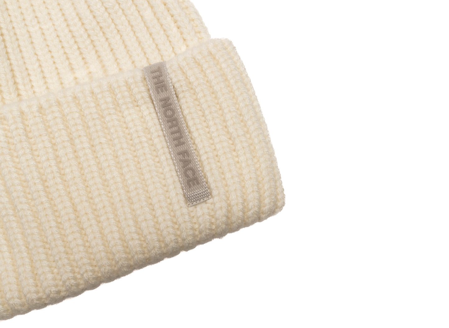 The North Face Wool Blend Beanie in White Dune