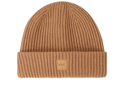 A.P.C. Michele Knit Cap in Camel Brown