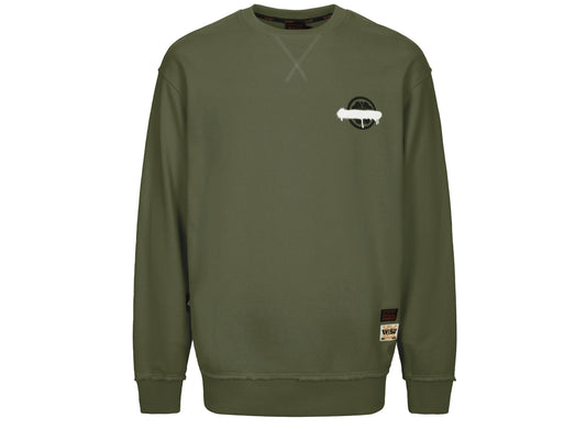Evisu Graffiti Daicock & Kamon Print Relaxed Fit Crewneck in Green
