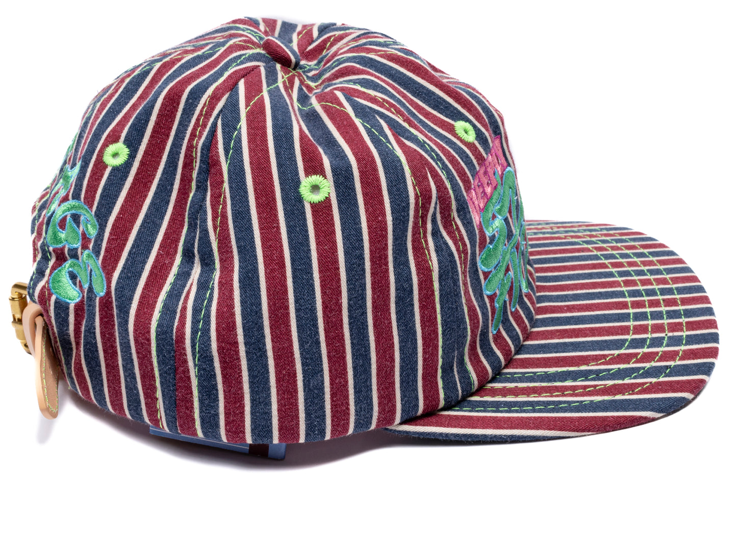 Better With Age Deep Reconstructed Button Down Hat in multi-color, a handmade one-of-one unisex cap, view 4