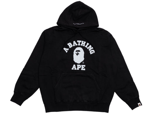 A Bathing Ape College Overdye Pullover Hoodie in Black