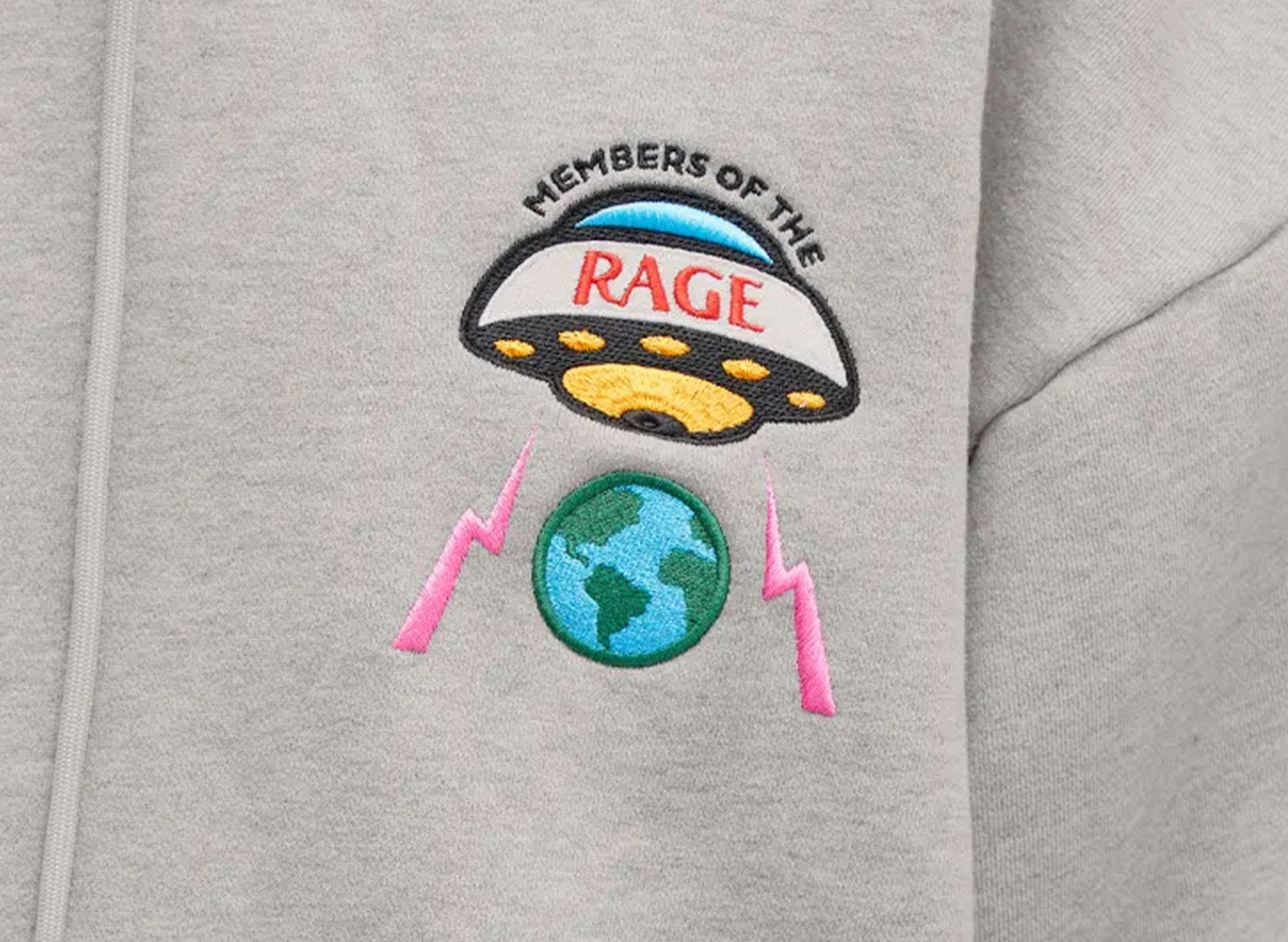 Members Of The Rage Distressed Small Logo Hoodie in Grey