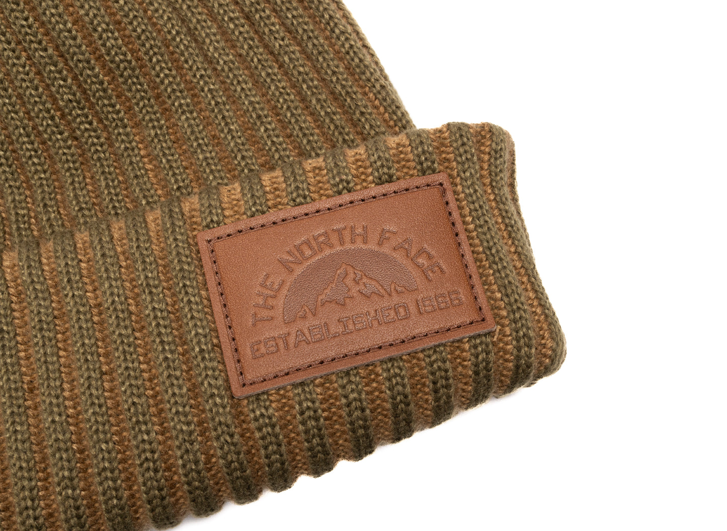 The North Face Salty Lined SE Beanie in Caraway Seed / Leather Brown