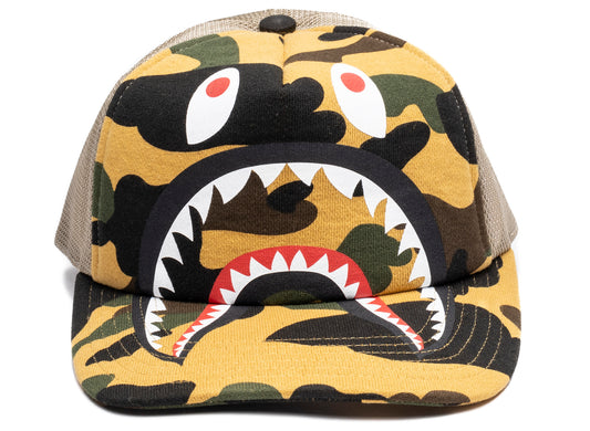 A Bathing Ape 1st Camo Shark Mesh Cap in Yellow