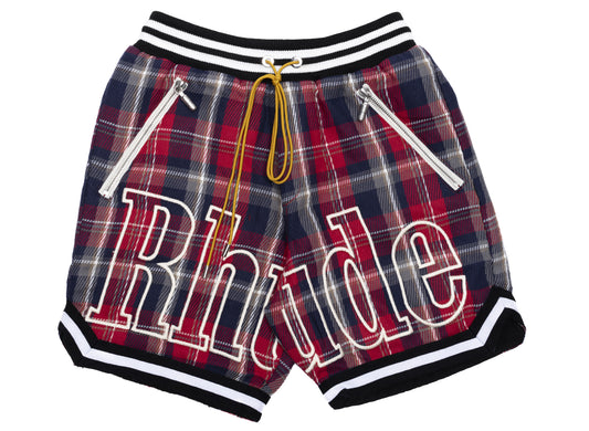 Rhude Flannel Court Logo Shorts