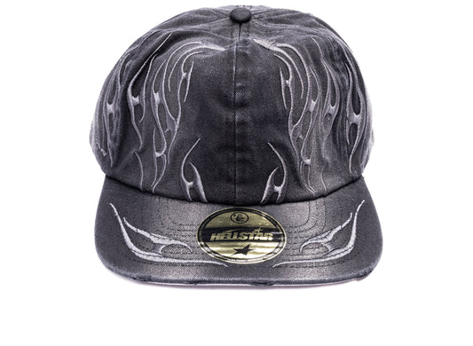 Hellstar Tribal Flame Hat in Black, front view