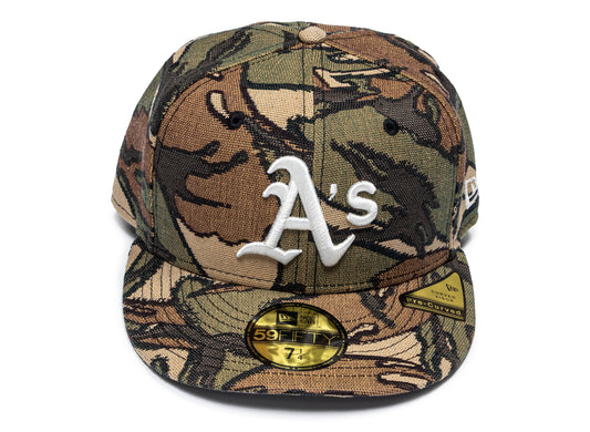 New Era Jacquard Camo Oakland Athletics Fitted Hat