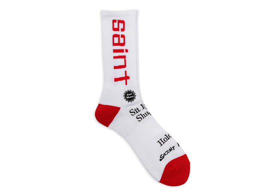 Saint Michael Sit Down Socks in White