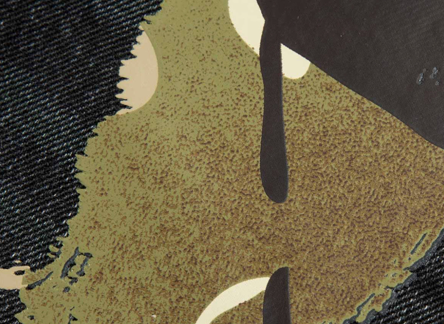 Evisu Camouflauge Brushstroke Daicock Print Distressed Carrot Fit Jeans