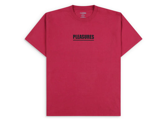 Pleasures Scripture T-Shirt in Ruby