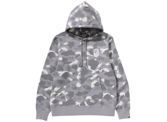A Bathing Ape City Camo Large Ape Head Pullover Hoodie in Gray xld