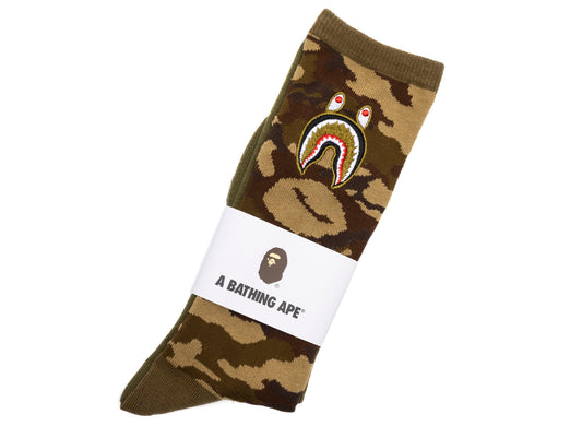 A Bathing Ape 1st Shark Socks in Olive