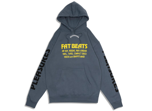 Pleasures x Fat Beats Sections Hoodie in Storm Blue