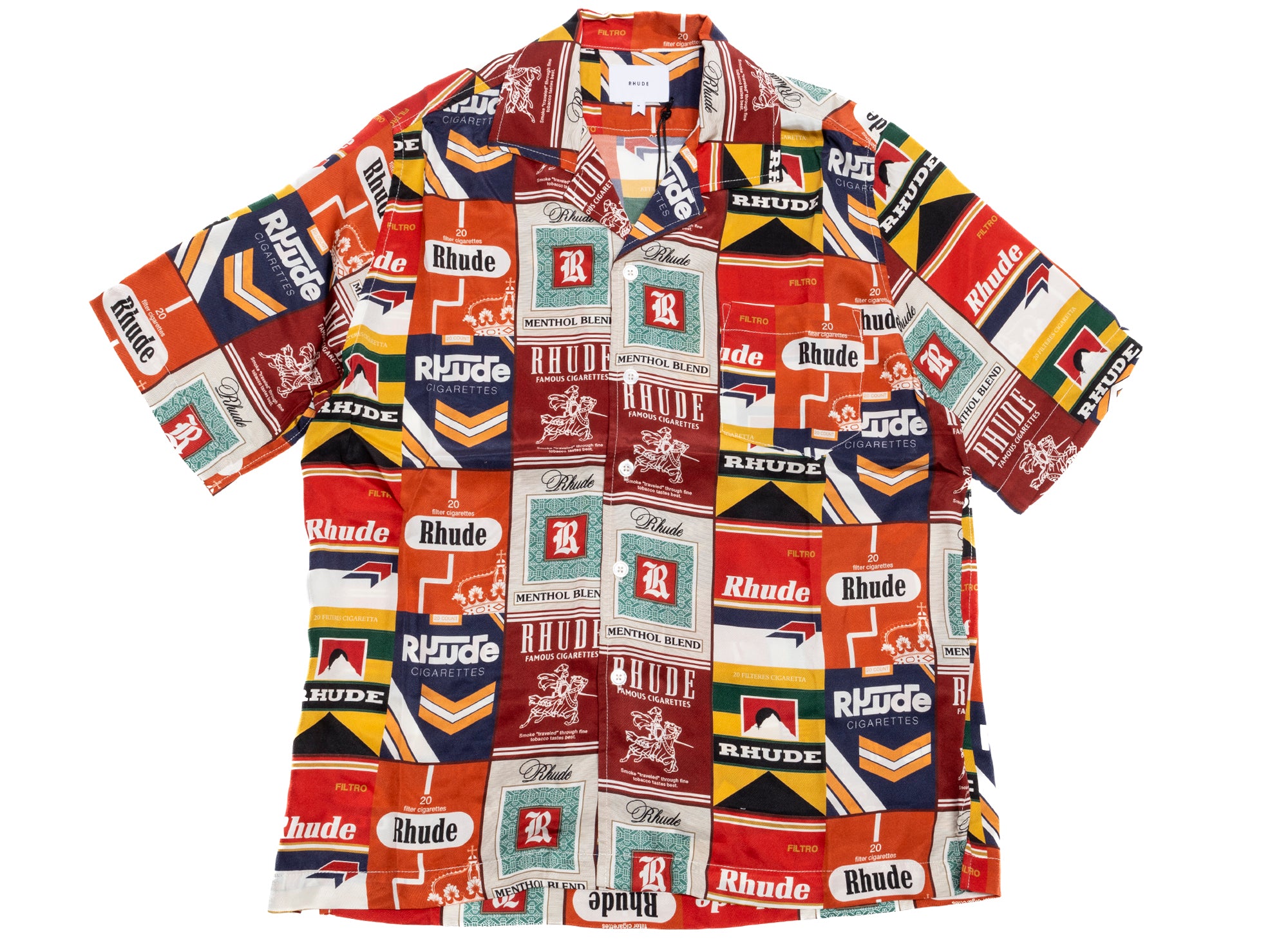 rhude cigarette t shirt Rhude Cigaretta Silk Shirt rhude cigarette t shirt Rhude Cigaretta Silk Shirt