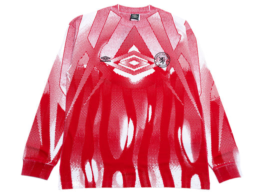 Umbro Penalty Culture L/S Warm Up Tee in Red xld