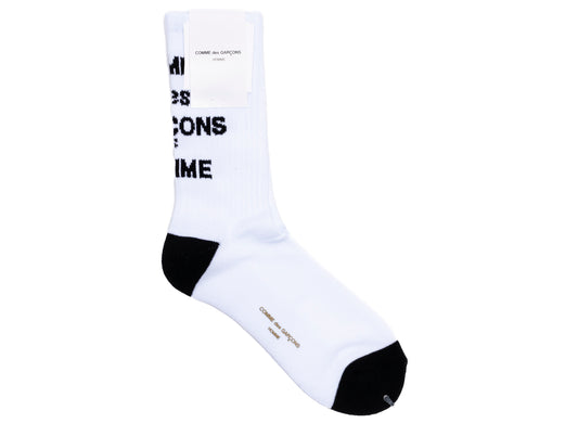 Comme des Garçon HOMME Logo Socks in White v2