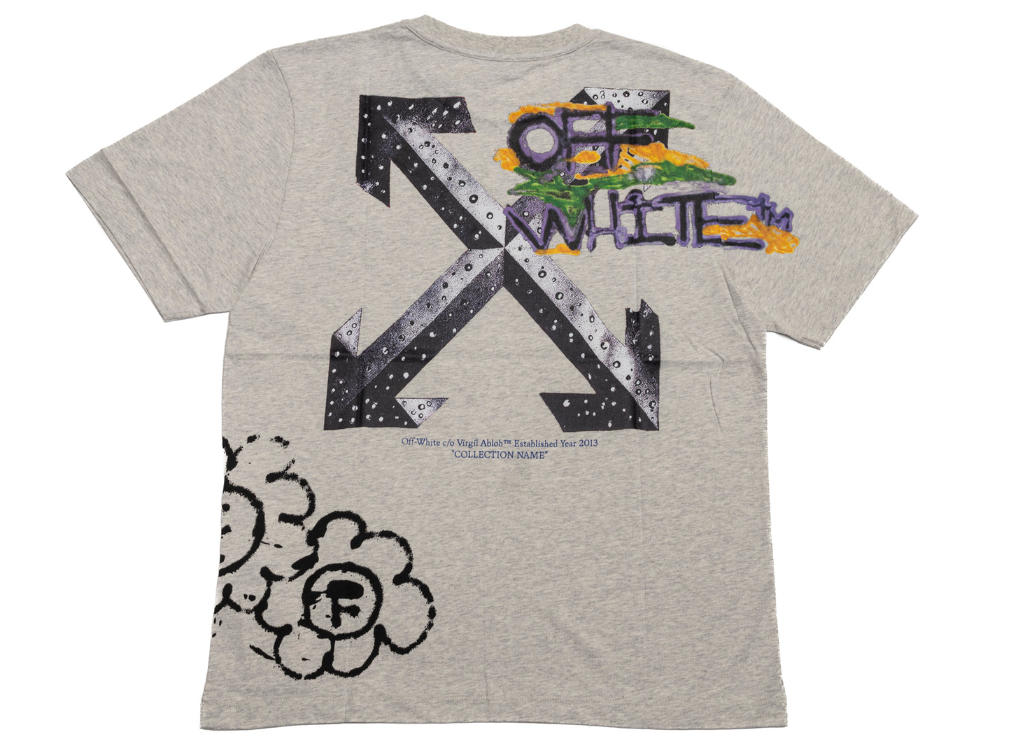 OFF-WHITE Metal Flowers Regular Short Sleeve T-Shirt in Grey Melange