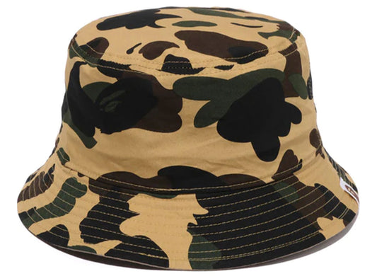 A Bathing Ape 1st Camo One Point Reversible Hat in Yellow