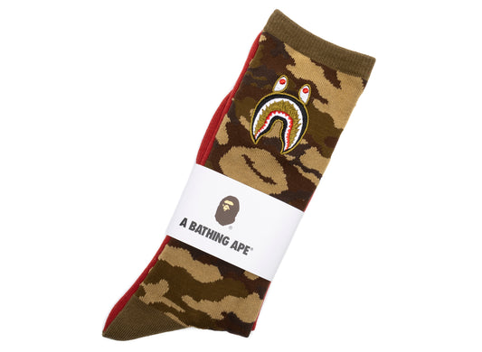 A Bathing Ape 1st Shark Socks in Red