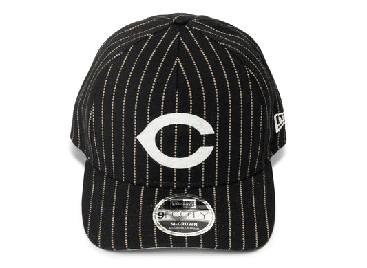 New Era Dotted Pinstripe Chicago Cubs Strapback Hat