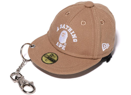 A Bathing Ape College New Era Cap Keychain Eco Bag in Beige