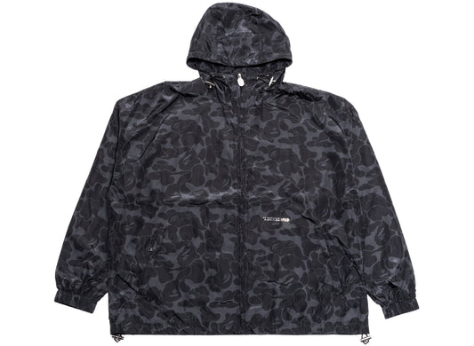 A Bathing Ape Solid Color Nylon Hooded Jacket in Black