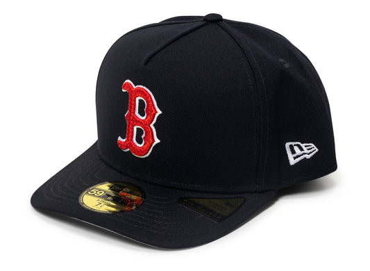New Era Script Safety Pin Boston Red Socks Fitted Hat