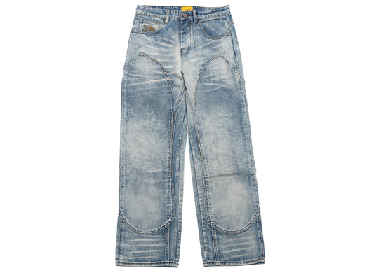 Diet Starts Monday Double Knee Bolt Denim in Bleached Indigo