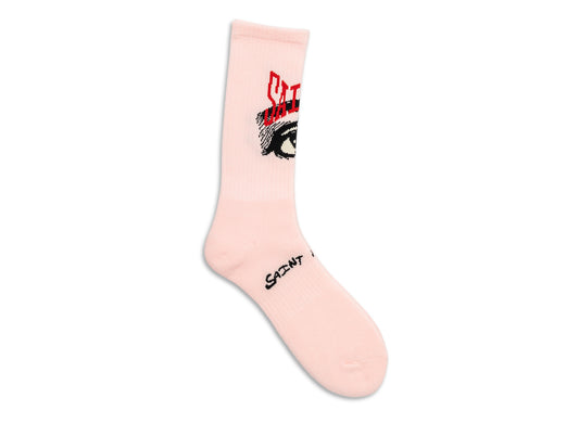 Saint Michael Eye Socks in Pink