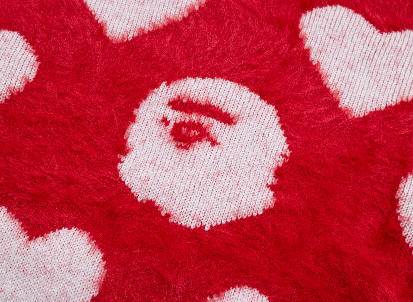 A Bathing Ape I Love Bape Monogram Wool Mix Sweater