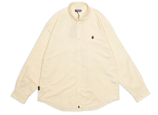 A Bathing Ape One Point Oxford L/S Shirt in Beige