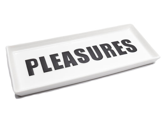Pleasures Ceramic Tray in White