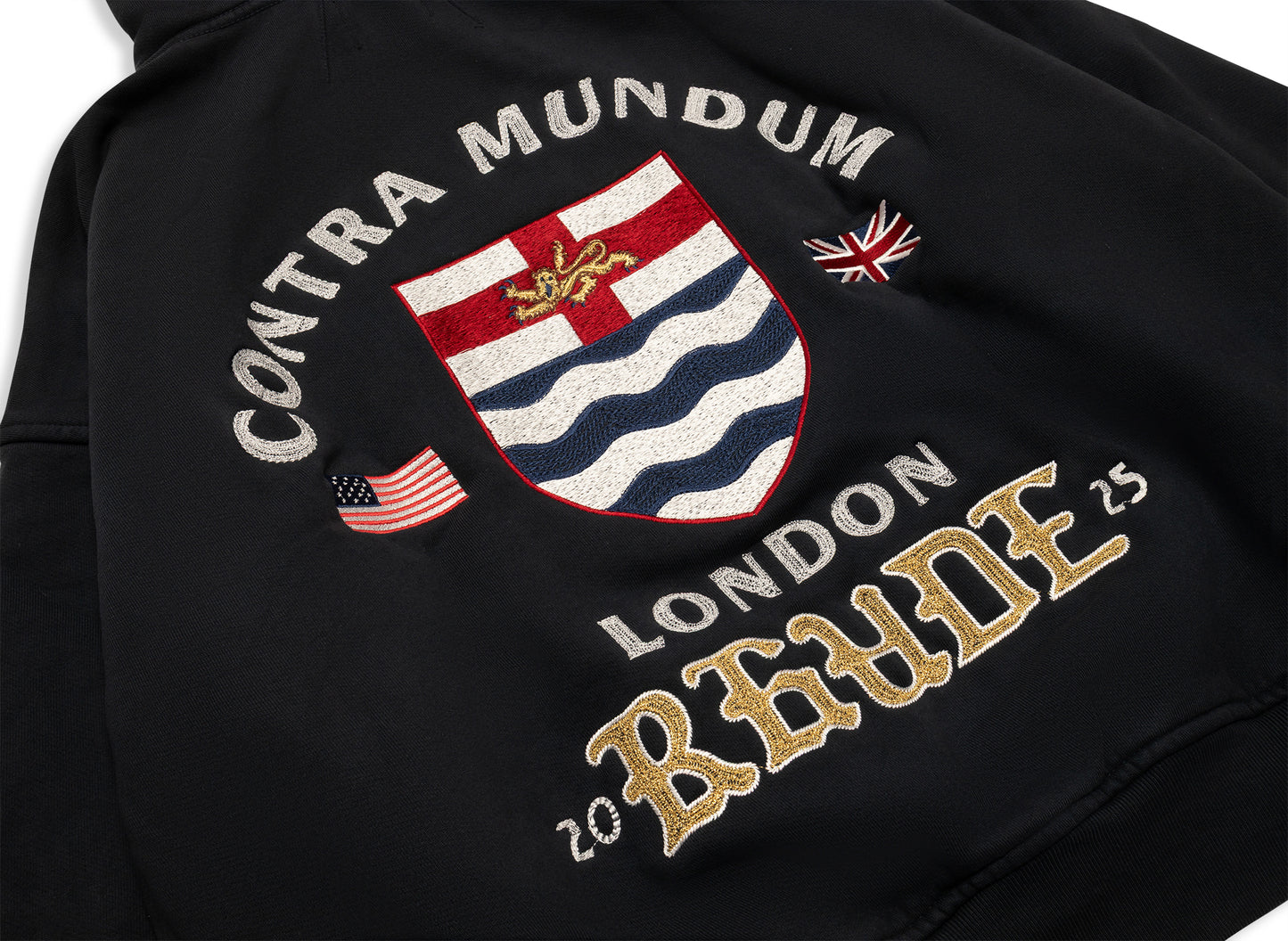 Rhude London Hound Hoodie in Vintage Black